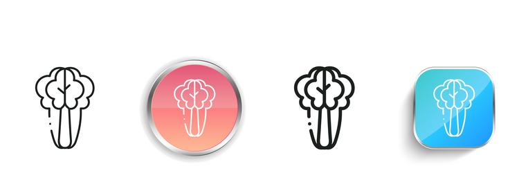 kale icon thin linear regular and button style vector image