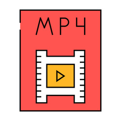 mp4 file format document icon color vector image