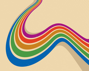 retro style abstract background with curve lines vector image