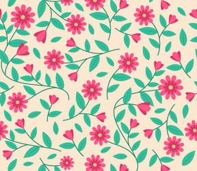 Seamless pattern of flower motif background vector