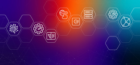 software gradient header programming testing vector image