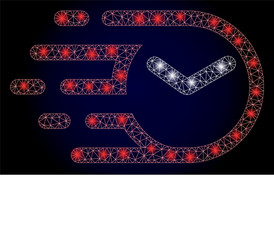 bright web net clock with lightspots vector image