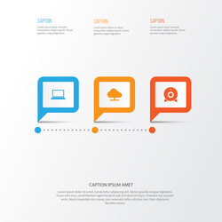computer icons set collection of tree broadcast vector image