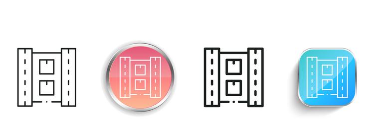 conveyor belt icon thin linear regular and button vector image