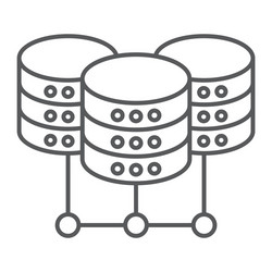 data center thin line icon and analytics vector image
