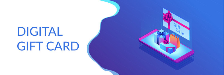 Gift card header banner Royalty Free Vector Image