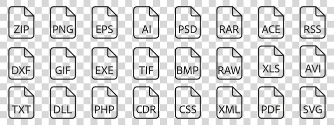 document file type format line vector image