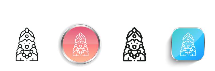 kali icon thin linear regular and button style vector image