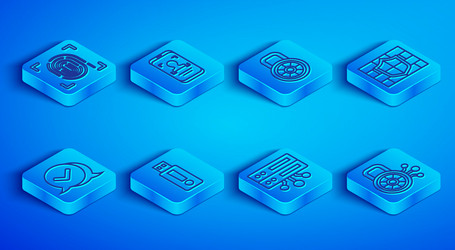 set line fingerprint mobile and face recognition vector image