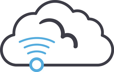 cloud computing with wifi line style icon vector image