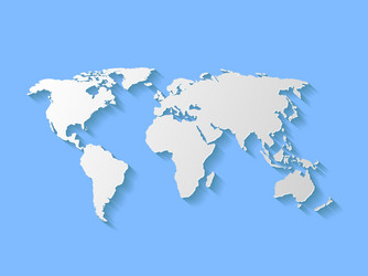 Decorative world map with shadow Royalty Free Vector Image