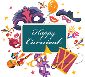 happy carnival masquerade party and festive vector