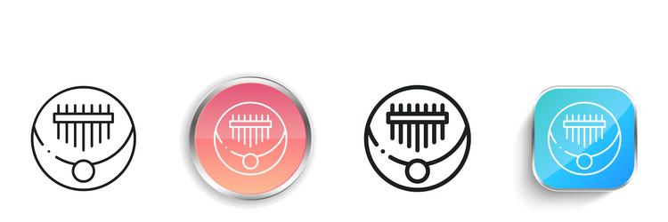 kalimba icon thin linear regular and button style vector image