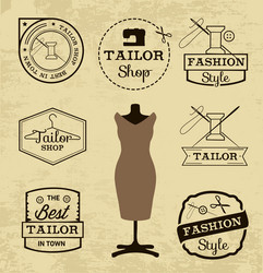 Badges and signs for tailor shop Royalty Free Vector Image