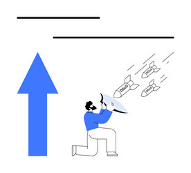man using shield to defend against ddos attack vector image