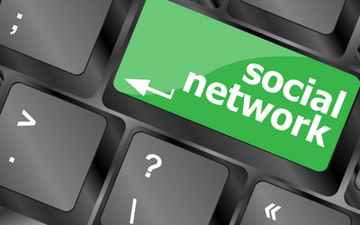 social network keyboard key button keys vector image