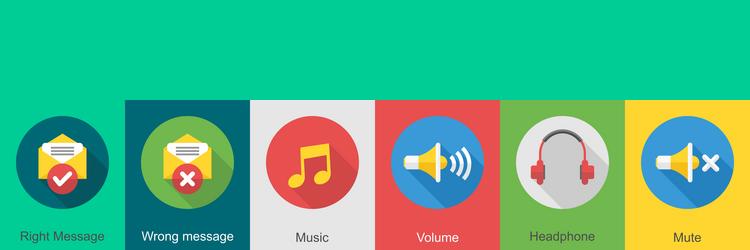 a set of 6 user interface icons as right message vector image