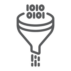 data filter line icon and analytics vector image