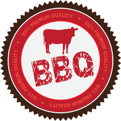 Isolated label with text and barbecue elements vector