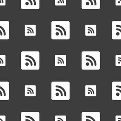 rss feed icon sign seamless pattern on a gray vector image