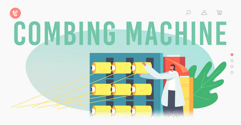 combing machine landing page template vector image