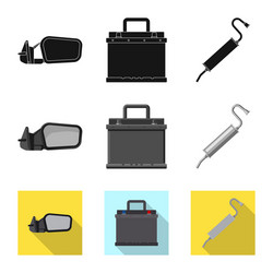 Isolated object of auto and part sign set vector