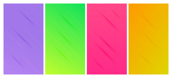 set of abstract gradient backgrounds with lines vector image