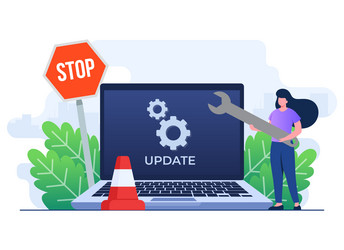 system maintenance error fixing trouble device vector image
