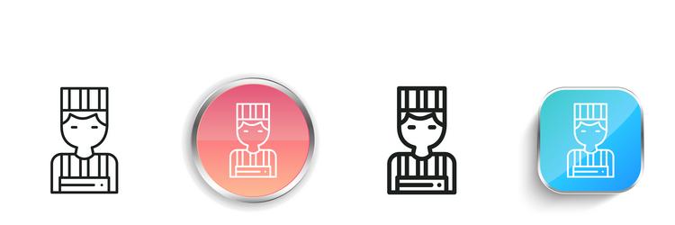 convict icon thin linear regular and button style vector image