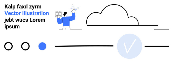 engineer with circuit board and diagrams cloud vector image