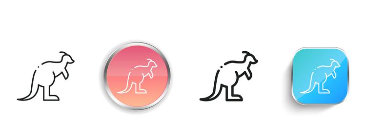 kangaroo icon thin linear regular and button vector image