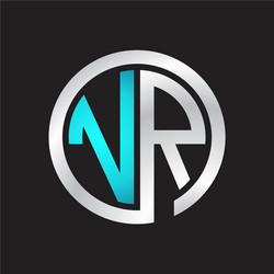 vr initial logo linked circle monogram vector image