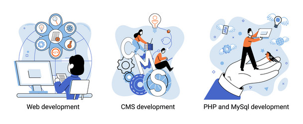 website architecture concepts web development vector image