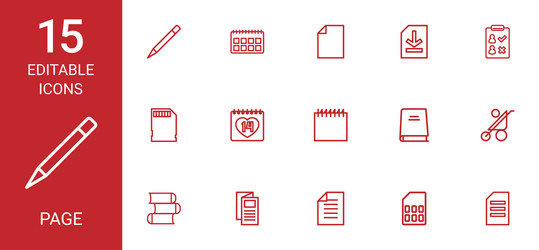 15 page icons vector