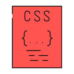 css file format document icon color vector image