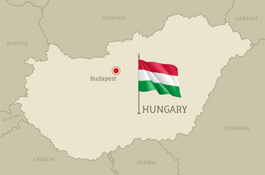 Detailed map hungary with territory borders vector