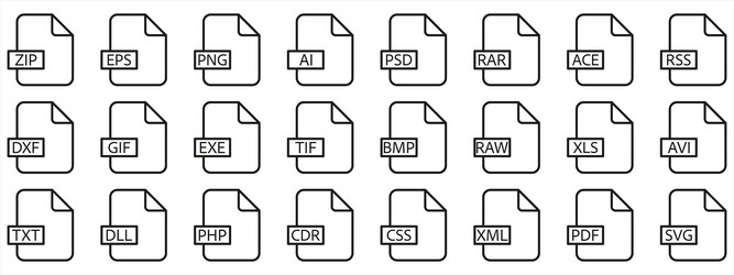 document file type format line vector image