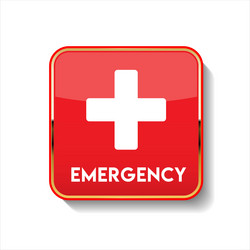 emergency website button on white background 02 vector image