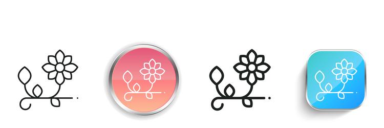 floral design icon thin linear regular and button vector image