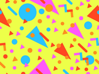 geometric seamless pattern with memphis elements vector image