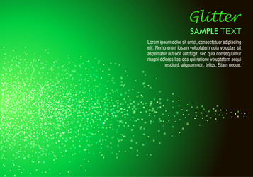 glitter background with sample text in green color vector image
