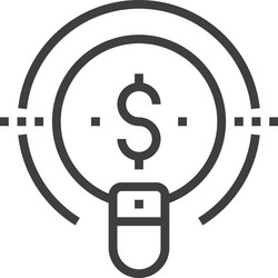 pay per click flat line web icon vector image