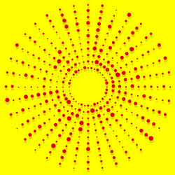 random dots radial halftone element pop art red vector image