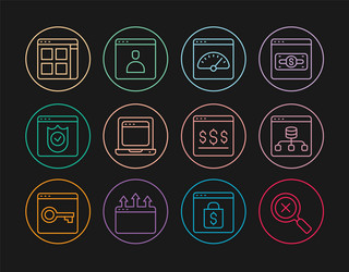 set line magnifying glass and delete server data vector image