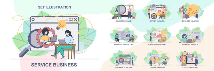 set of web page design templates for business vector image