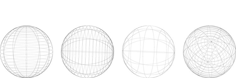 sphere orb ball with wireframe grid mesh surface vector image