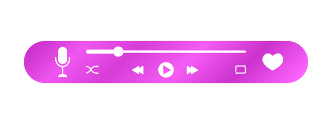 audio player interface with microphone icon vector