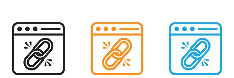 backlink icon logo set collection for web app ui vector image