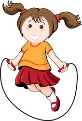 Energetic Girl Jumping Vector Image