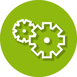 Gears within a circle line icon vector